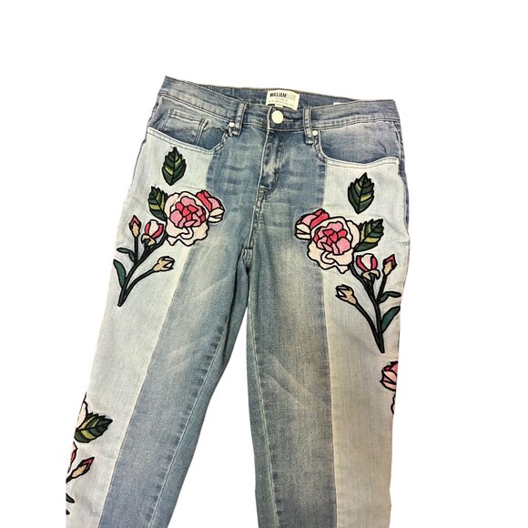 WILLIAM RAST Floral Embroidered Ankle Skinny Jeans Size 28 - Picture 3 of 7